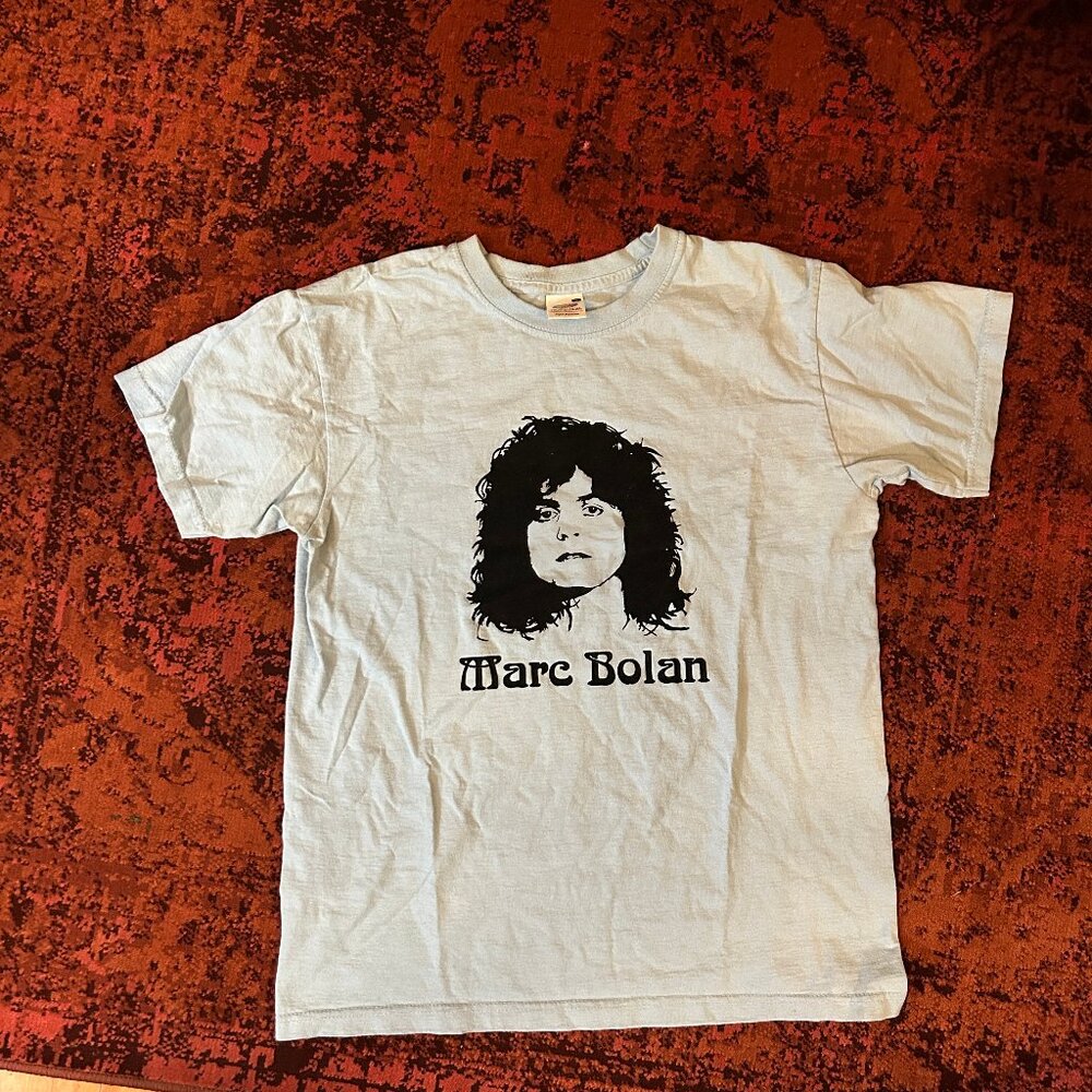 Marc Bolan Baby Blue T Shirt Size S